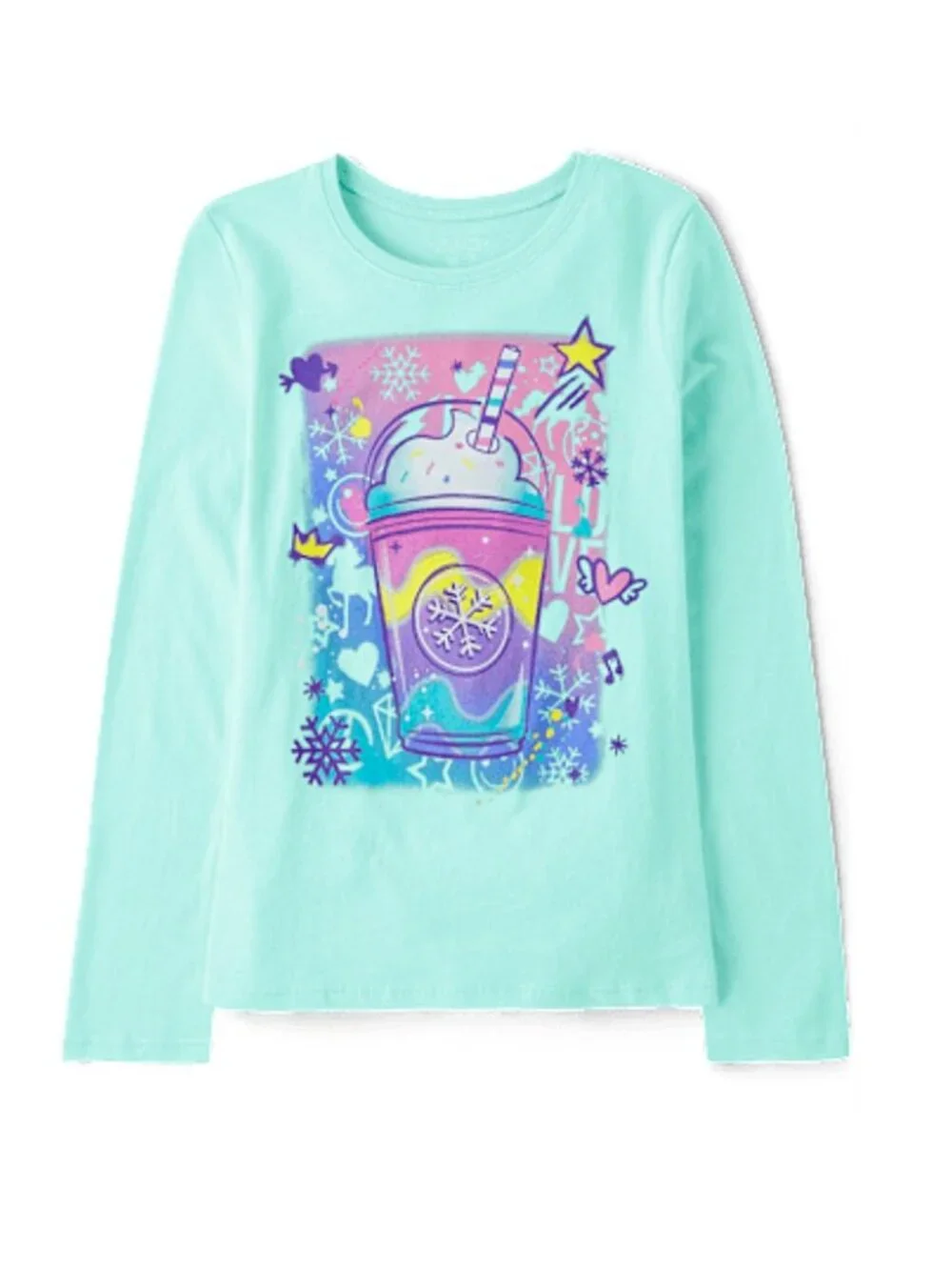 TCP The Children's Place Winter Drink Girls Long Sleeve Tee Shirt 5/6